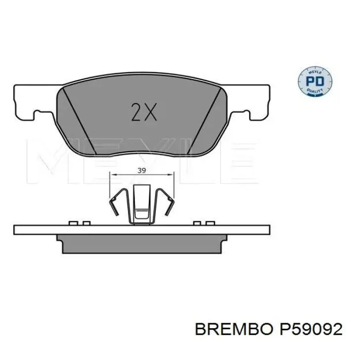 Pastillas de freno delanteras Brembo P59092