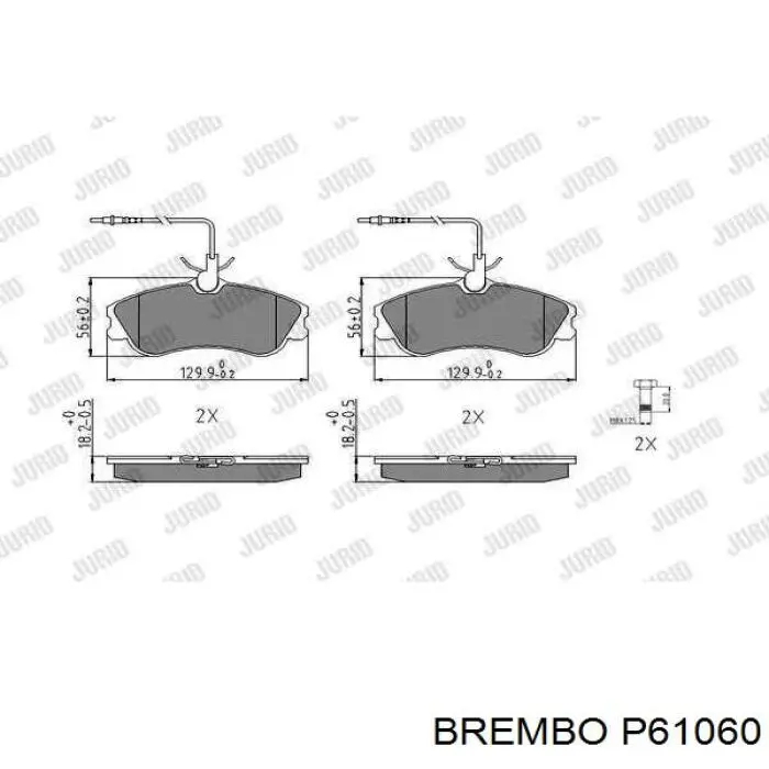 Pastillas de freno delanteras Brembo P61060