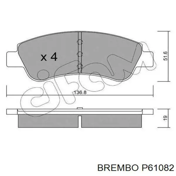 Comprar P61082 Brembo Pastillas delanteras de freno