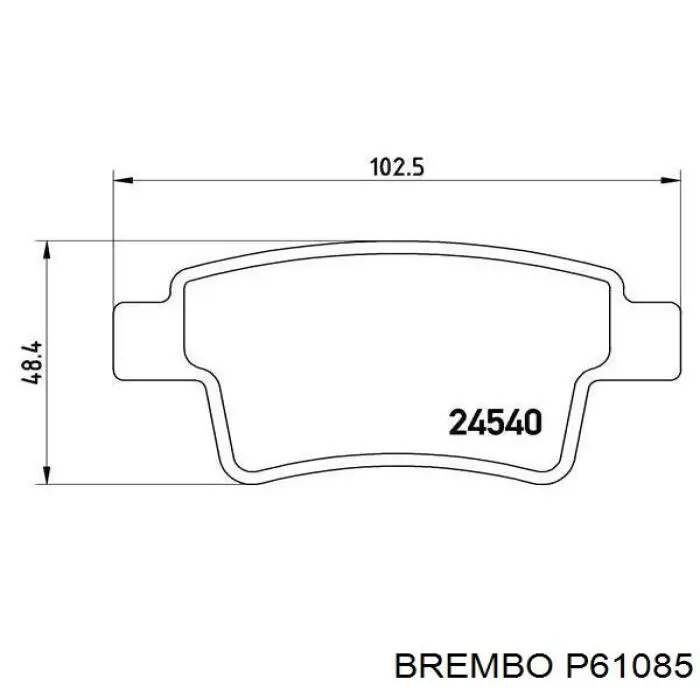 Comprar P61085 Brembo Pastillas de freno traseras