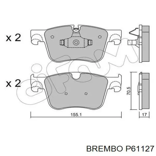 Comprar P61127 Brembo Pastillas delanteras de freno