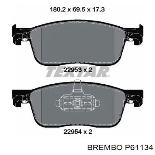 P61134 Brembo pastillas de freno delanteras