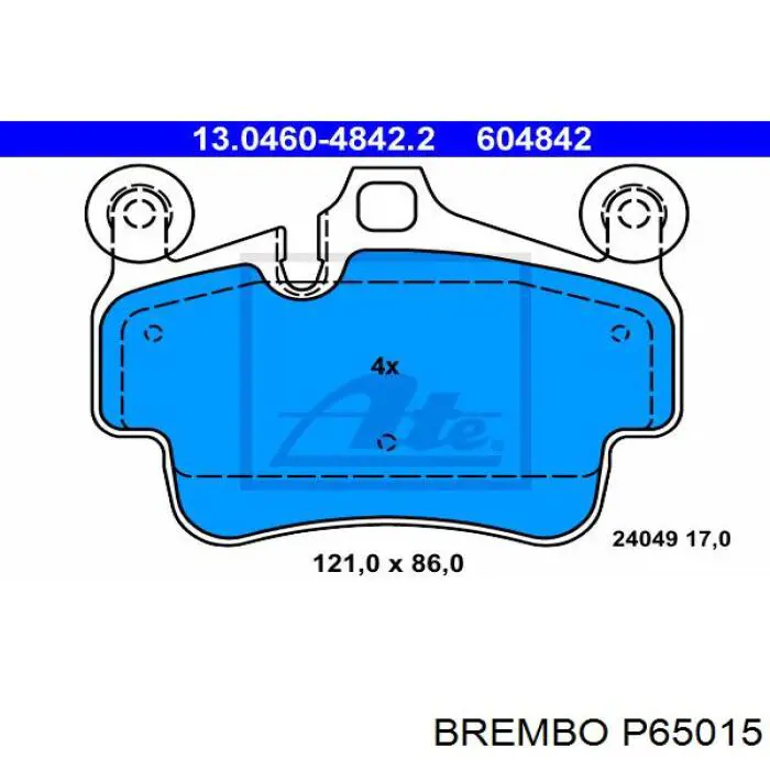 P 65 015 Brembo pastillas de freno delanteras