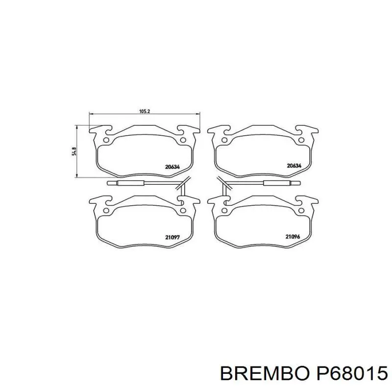 P68015 Brembo pastillas de freno delanteras