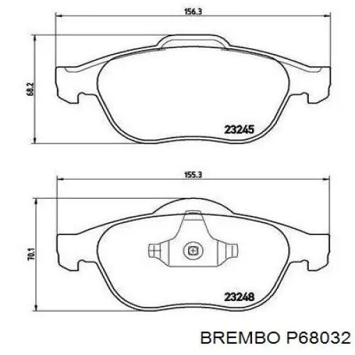 Comprar P68032 Brembo Pastillas delanteras de freno