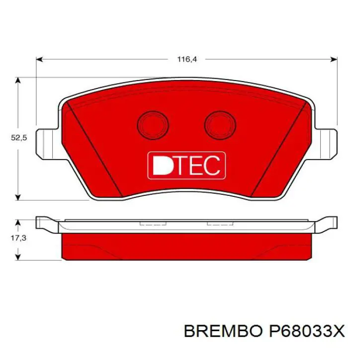 P68033X Brembo pastillas de freno delanteras