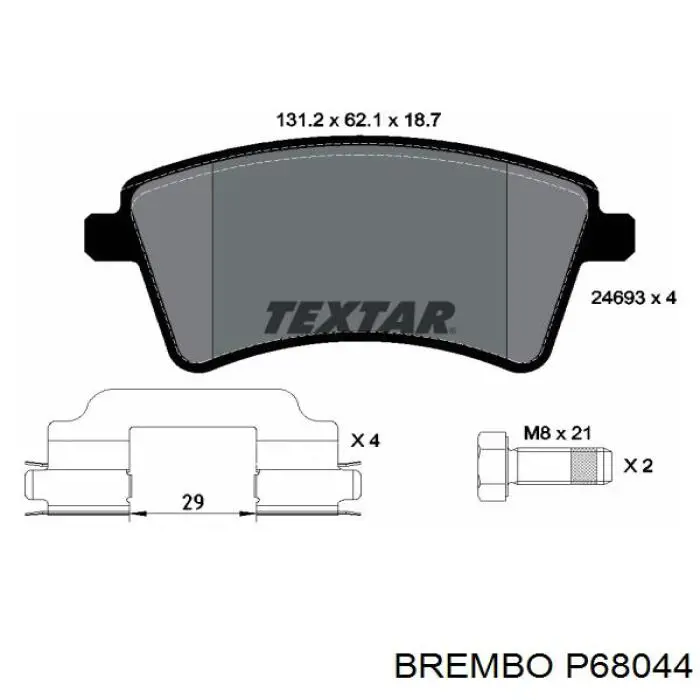 P Brembo Pastillas De Frenos Delanteras