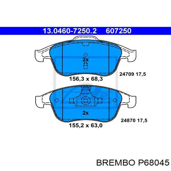 P 68 045 Brembo pastillas de freno delanteras