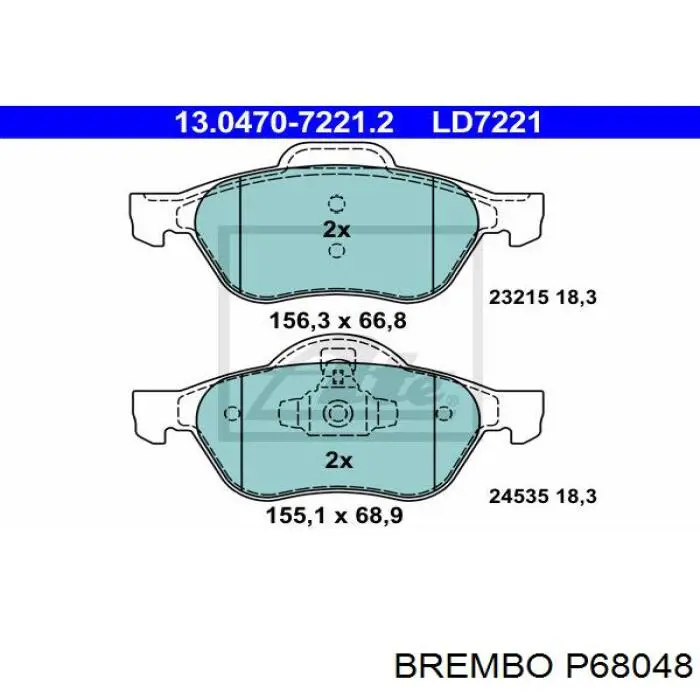 Pastillas de freno delanteras Brembo P68048