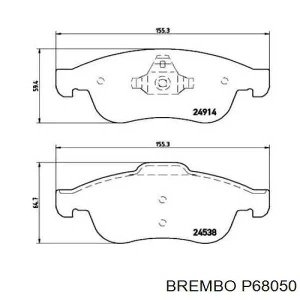 Comprar P68050 Brembo Pastillas delanteras de freno