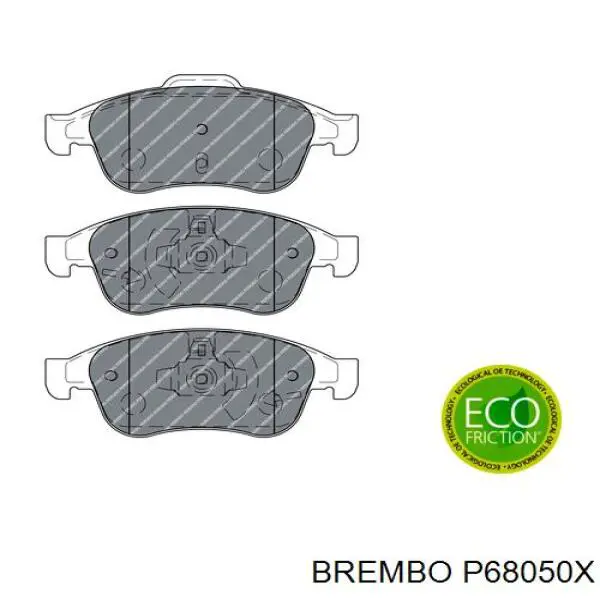 P68050X Brembo Pastillas delanteras