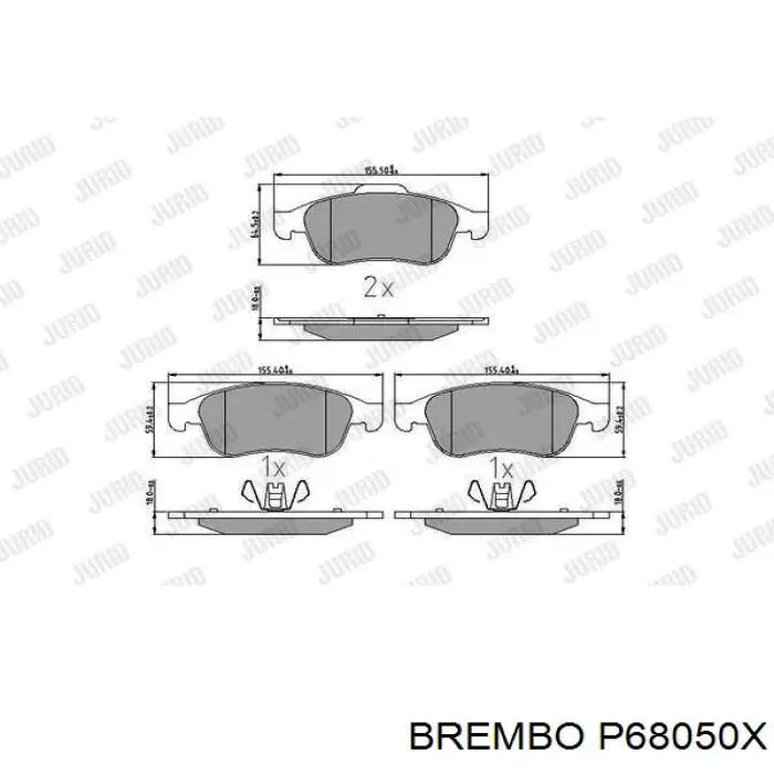 P68050X Brembo pastillas de freno delanteras