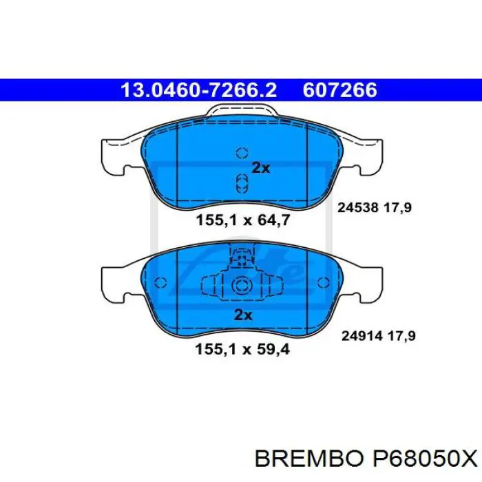 Comprar P68050X Brembo Pastillas delanteras de freno