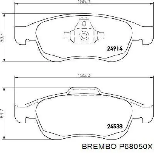 Pastillas de freno P68050X Brembo