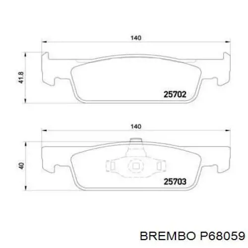 Comprar P68059 Brembo Pastillas delanteras de freno