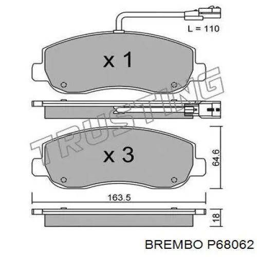 Pastillas de freno delanteras Brembo P68062