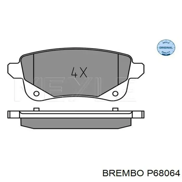 Pastillas traseras Brembo P68064