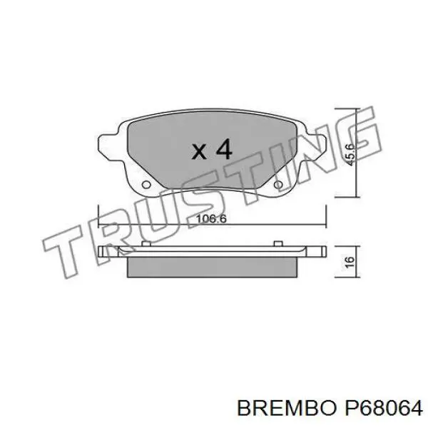 Comprar P68064 Brembo Pastillas de freno traseras