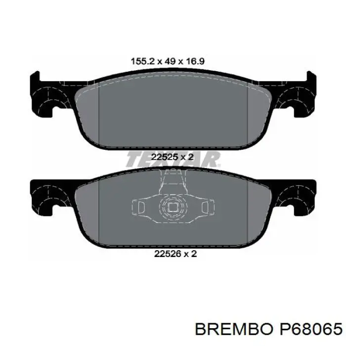 Comprar P68065 Brembo Pastillas delanteras de freno