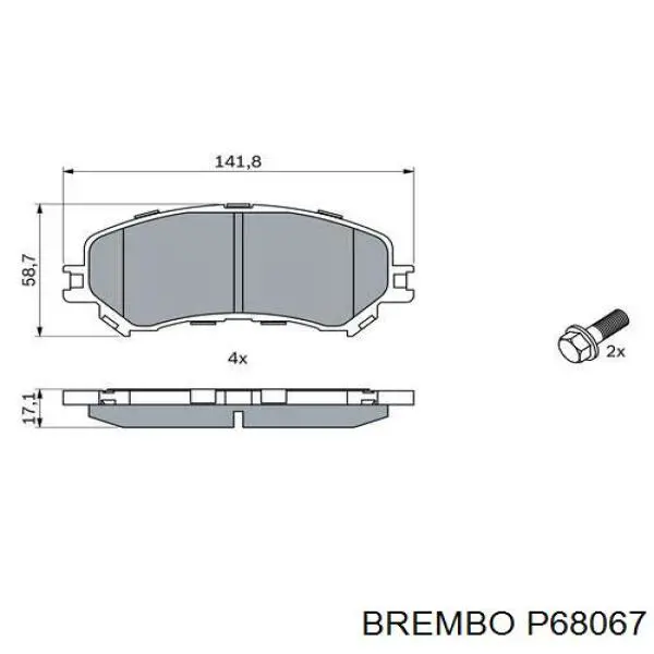 Pastillas de freno delanteras Brembo P68067