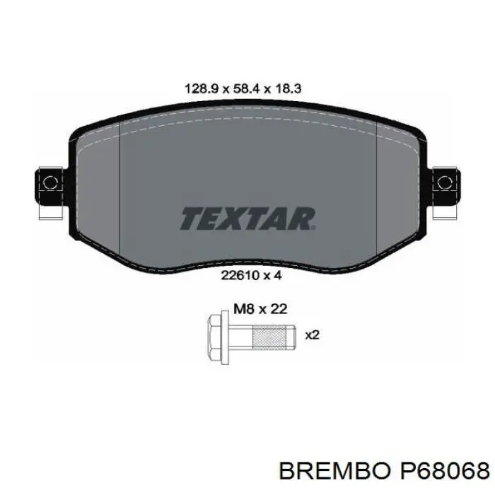 P 68 068 Brembo pastillas de freno delanteras