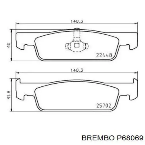 P68069 Brembo pastillas de freno delanteras