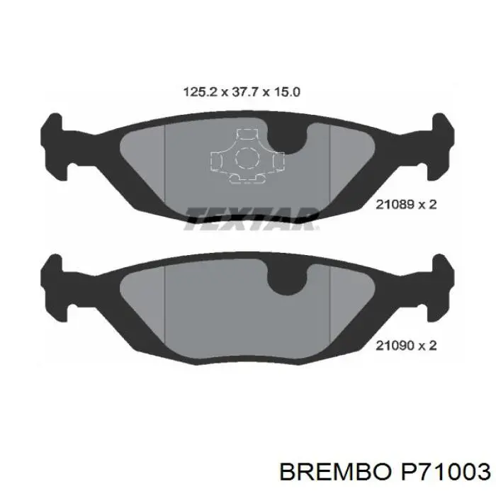 P 71 003 Brembo pastillas de freno traseras