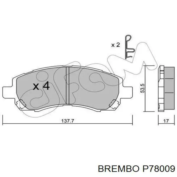 P78009 Brembo pastillas de freno delanteras