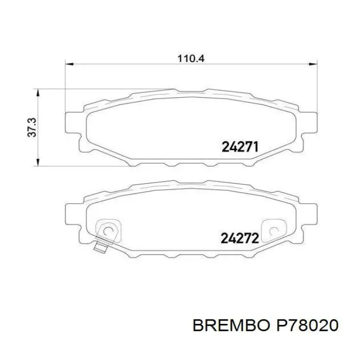 Comprar P78020 Brembo Pastillas de freno traseras