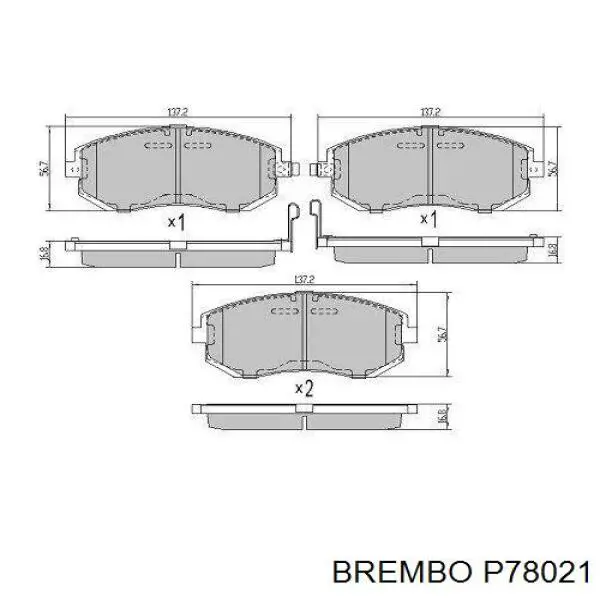 Comprar P78021 Brembo Pastillas delanteras de freno