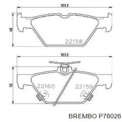 P78026 Brembo pastillas de freno traseras