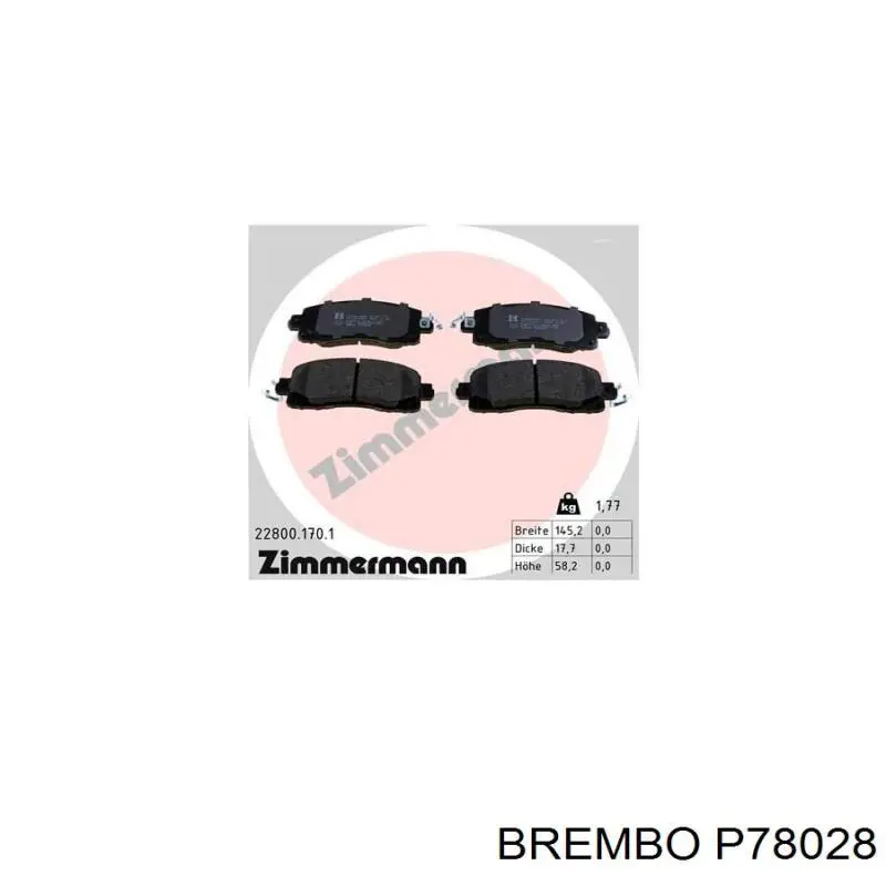 P 78 028 Brembo pastillas de freno delanteras