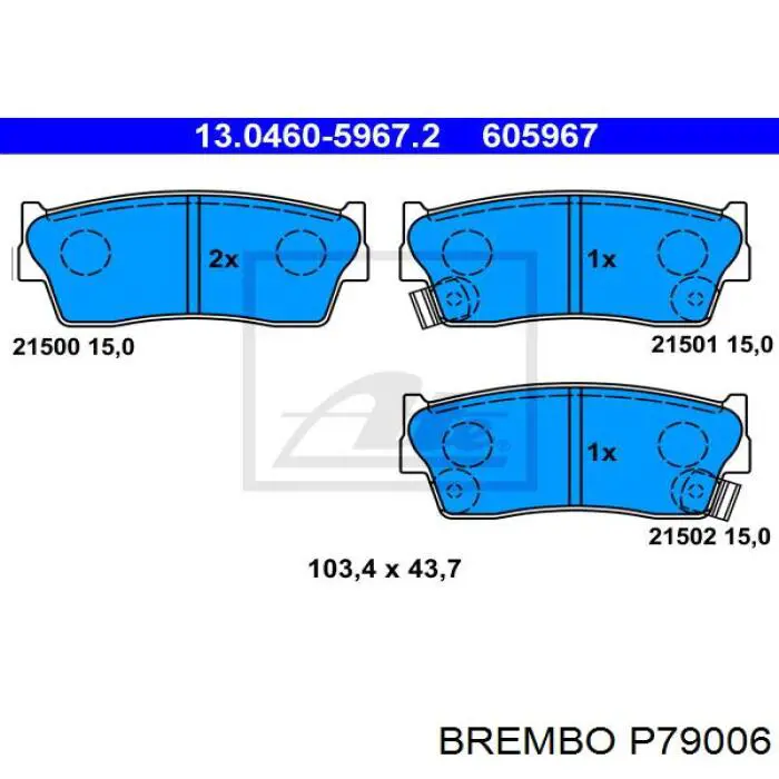 Comprar P79006 Brembo Pastillas delanteras de freno