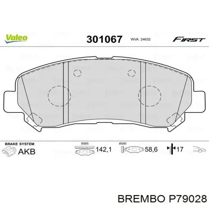 Comprar P79028 Brembo Pastillas delanteras de freno