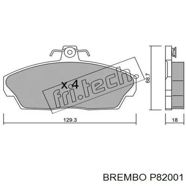 P82001 Brembo pastillas de freno delanteras