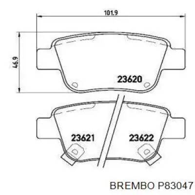 P83047 Brembo Pastillas freno traseras