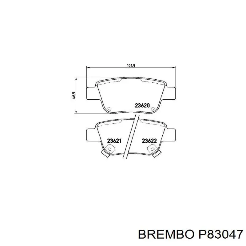 Pastillas de freno traseras P83047 Brembo