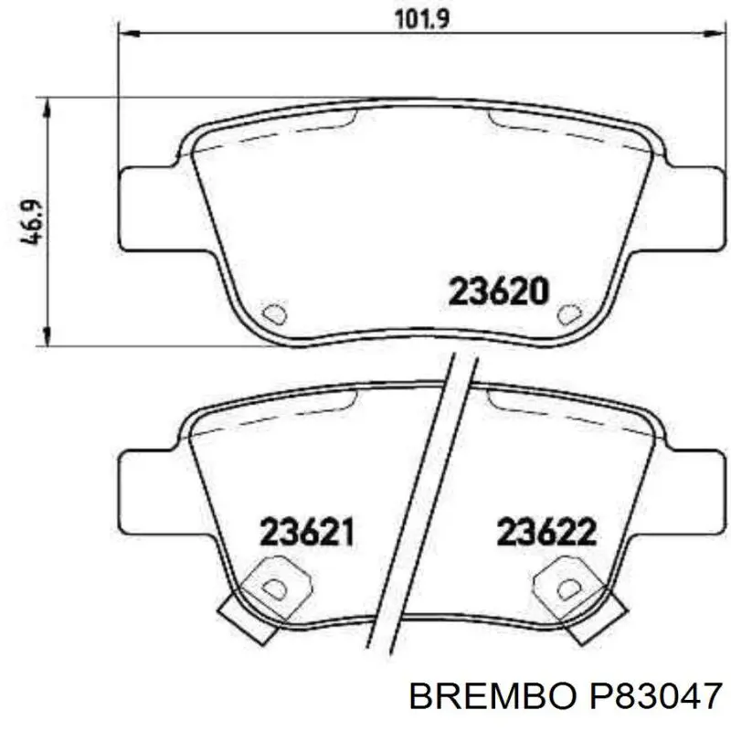 Comprar P83047 Brembo Pastillas de freno traseras