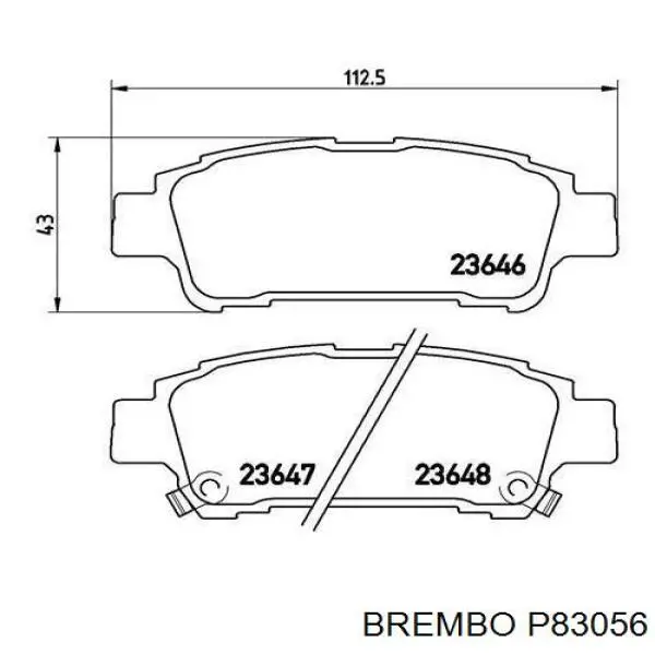 P83056 Brembo pastillas de freno traseras