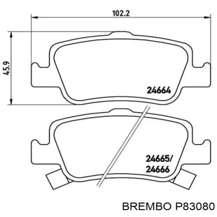 Pastillas de freno traseras BREMBO P83080