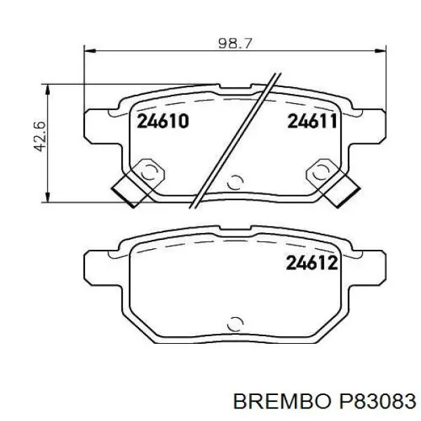 Pastillas de freno traseras BREMBO P83083