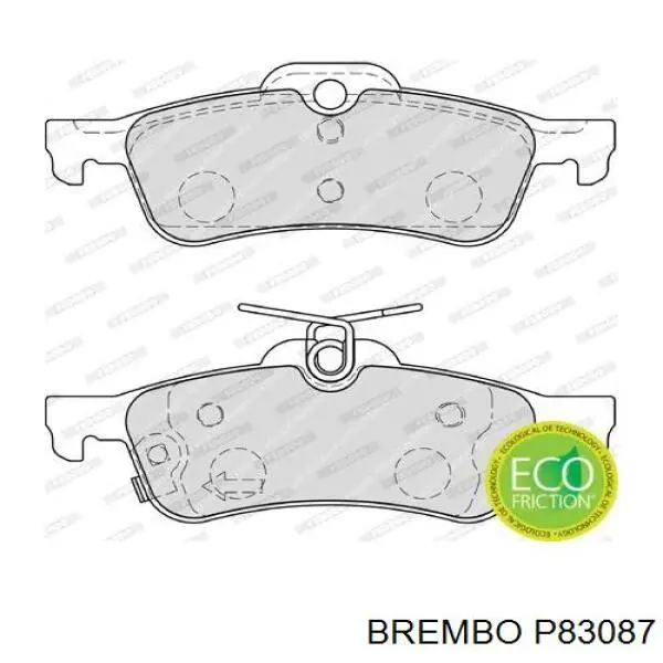 Comprar P83087 Brembo Pastillas de freno traseras
