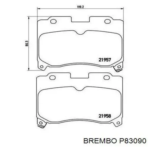 P 83 090 Brembo pastillas de freno delanteras