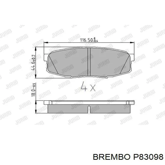 Pastillas traseras Brembo P83098