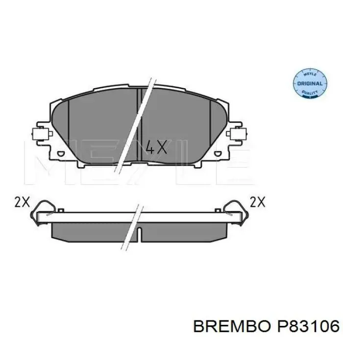 Comprar P83106 Brembo Pastillas delanteras de freno
