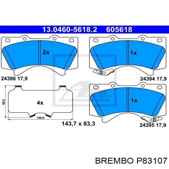Pastillas freno delanteras Brembo P83107 precio, desde 37,51 EUR