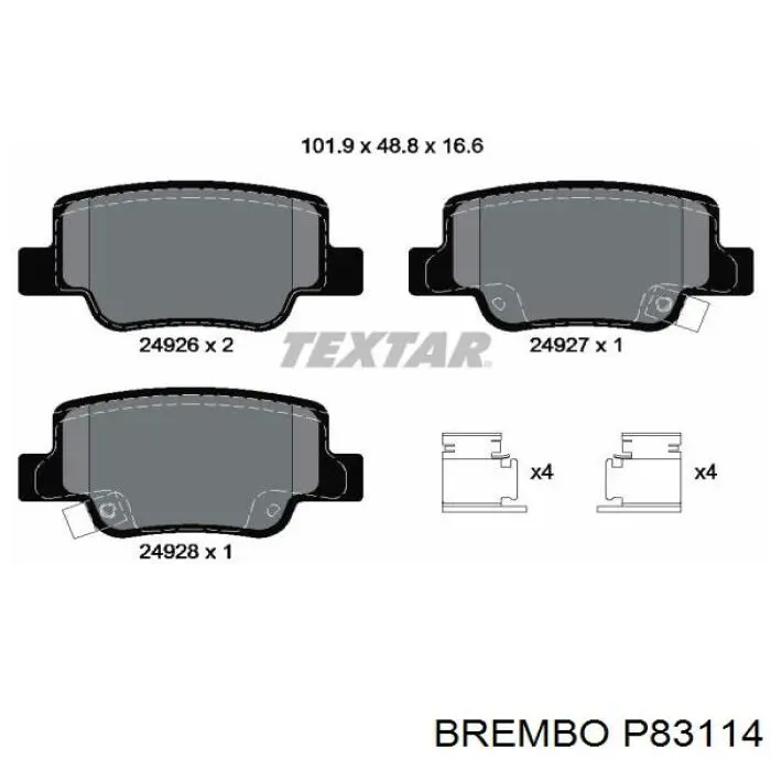 P83114 Brembo pastillas de freno traseras