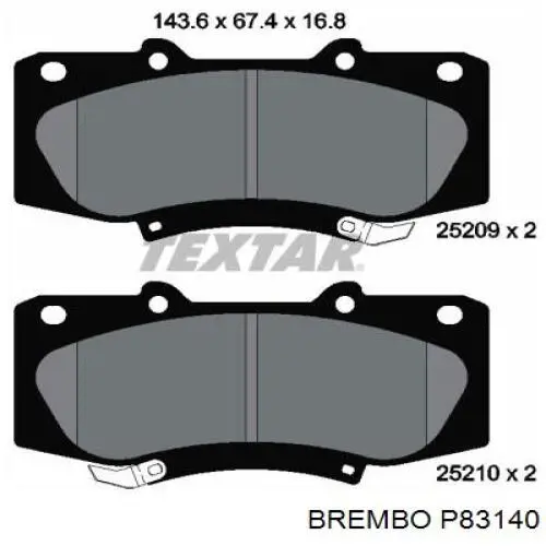 P83140 Brembo pastillas de freno delanteras