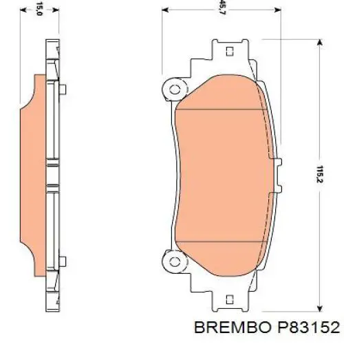 P83152 Brembo pastillas de freno traseras