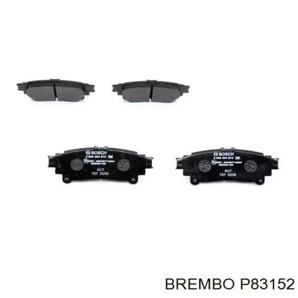 Pastillas de freno traseras P83152 Brembo